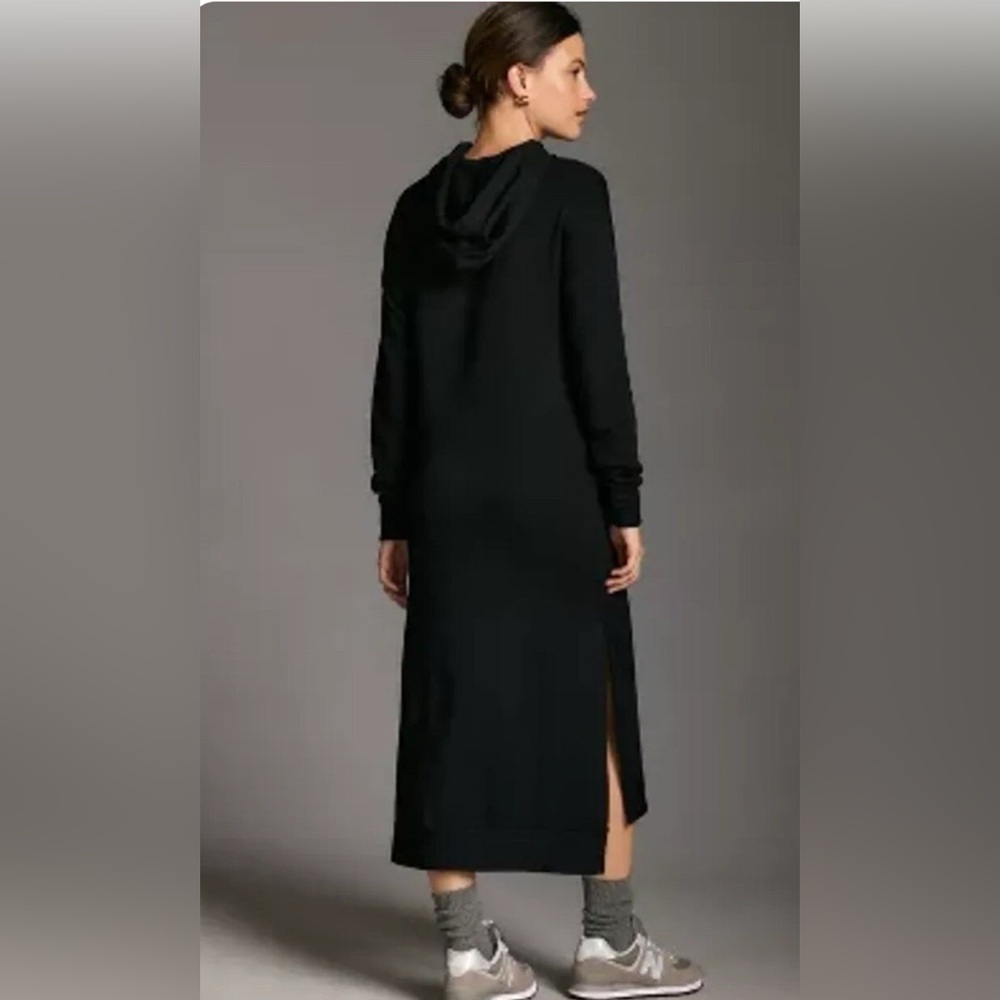 Anthropologie | Stateside Black Long Sleeve Hoodie Dress Size M - Picture 2 of 5